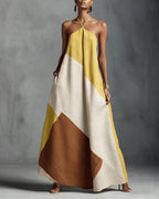 Willluxe® Boho Patchwork Halter Maxi Dress