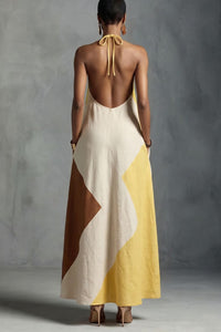 Willluxe® Boho Patchwork Halter Maxi Dress