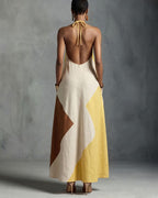 Willluxe® Boho Patchwork Halter Maxi Dress