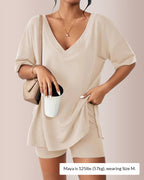 Willluxe® The Effortless V-Neck Lounge Set