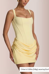 Willluxe® Square Neck Corset Ruched Mini Dress