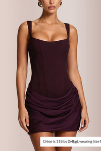 Willluxe® Square Neck Corset Ruched Mini Dress