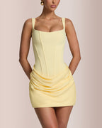 Willluxe® Square Neck Corset Ruched Mini Dress
