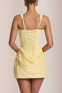 Willluxe® Square Neck Corset Ruched Mini Dress