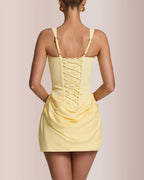 Willluxe® Square Neck Corset Ruched Mini Dress
