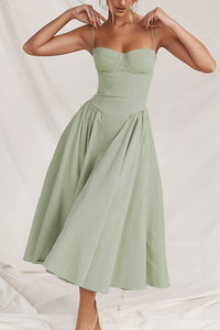 Willluxe® French Vintage Corset Midi Dress With Pockets