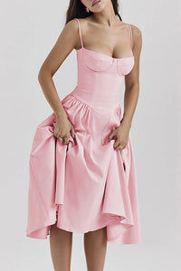 Willluxe® French Vintage Corset Midi Dress With Pockets