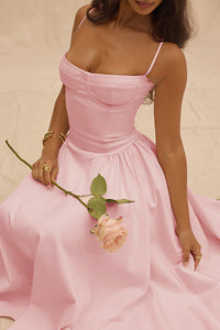 Willluxe® French Vintage Corset Midi Dress With Pockets