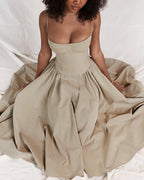 Willluxe® French Vintage Corset Midi Dress With Pockets