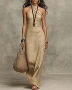 Willluxe® Elegant Halter Neck Sleeveless Maxi Dress