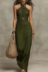 Willluxe® Elegant Halter Neck Sleeveless Maxi Dress