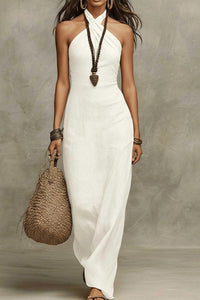 Willluxe® Elegant Halter Neck Sleeveless Maxi Dress