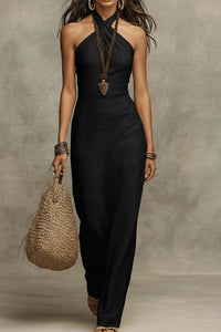 Willluxe® Elegant Halter Neck Sleeveless Maxi Dress