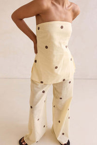 Willluxe®  Strapless Polka Dot Top and Pants Set