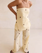 Willluxe®  Strapless Polka Dot Top and Pants Set