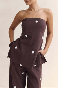 Willluxe®  Strapless Polka Dot Top and Pants Set