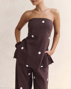 Willluxe®  Strapless Polka Dot Top and Pants Set