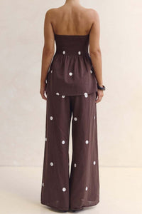 Willluxe®  Strapless Polka Dot Top and Pants Set
