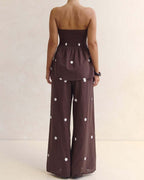 Willluxe®  Strapless Polka Dot Top and Pants Set