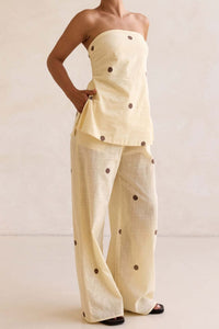 Willluxe®  Strapless Polka Dot Top and Pants Set