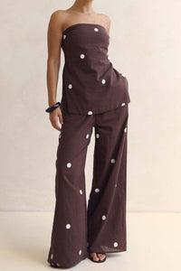 Willluxe®  Strapless Polka Dot Top and Pants Set