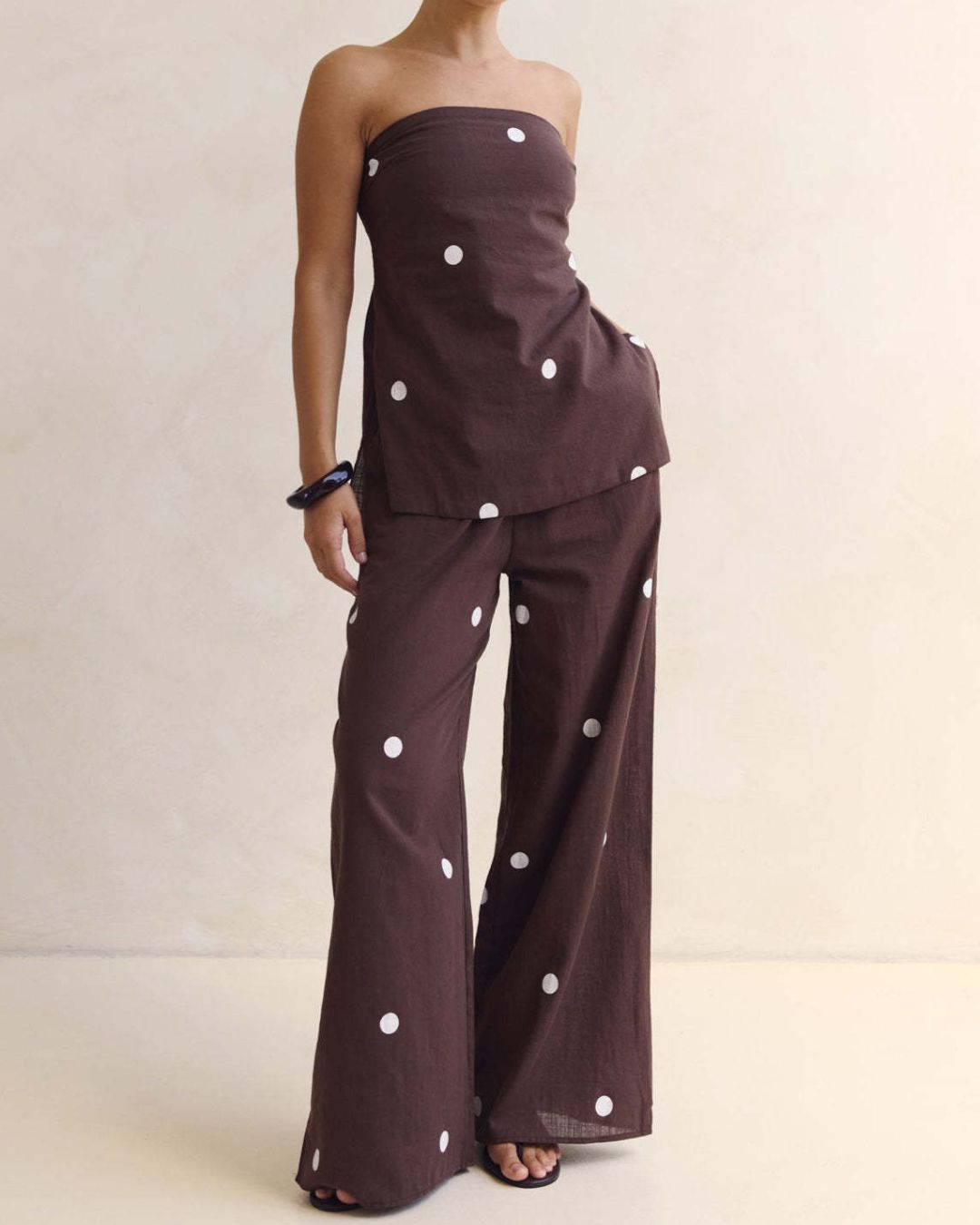 Willluxe®  Strapless Polka Dot Top and Pants Set