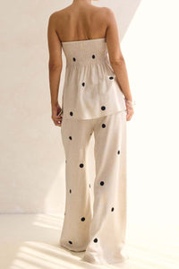 Willluxe®  Strapless Polka Dot Top and Pants Set
