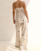 Willluxe®  Strapless Polka Dot Top and Pants Set