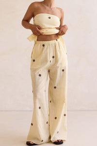 Willluxe®  Strapless Polka Dot Top and Pants Set