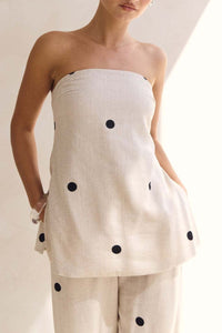 Willluxe®  Strapless Polka Dot Top and Pants Set
