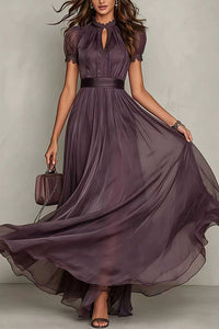 Willluxe® Romantic Lace-Trimmed Double Mesh Maxi Dress