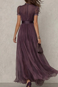 Willluxe® Romantic Lace-Trimmed Double Mesh Maxi Dress