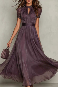 Willluxe® Romantic Lace-Trimmed Double Mesh Maxi Dress