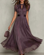 Willluxe® Romantic Lace-Trimmed Double Mesh Maxi Dress