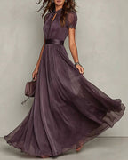 Willluxe® Romantic Lace-Trimmed Double Mesh Maxi Dress