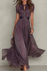 Willluxe® Romantic Lace-Trimmed Double Mesh Maxi Dress