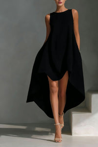 Willluxe® Sleeveless Round Neck Irregular Casual Midi Dress