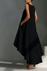 Willluxe® Sleeveless Round Neck Irregular Casual Midi Dress