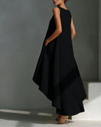 Willluxe® Sleeveless Round Neck Irregular Casual Midi Dress