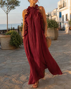 Willluxe® Breezy Halter Neck Ruffle Maxi Dress