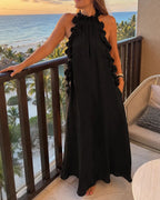 Willluxe® Breezy Halter Neck Ruffle Maxi Dress