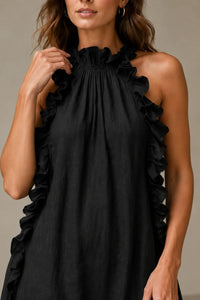 Willluxe® Breezy Halter Neck Ruffle Maxi Dress