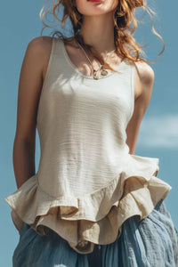 Willluxe® Ruffle Hem Tank Top