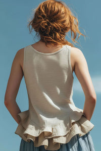 Willluxe® Ruffle Hem Tank Top