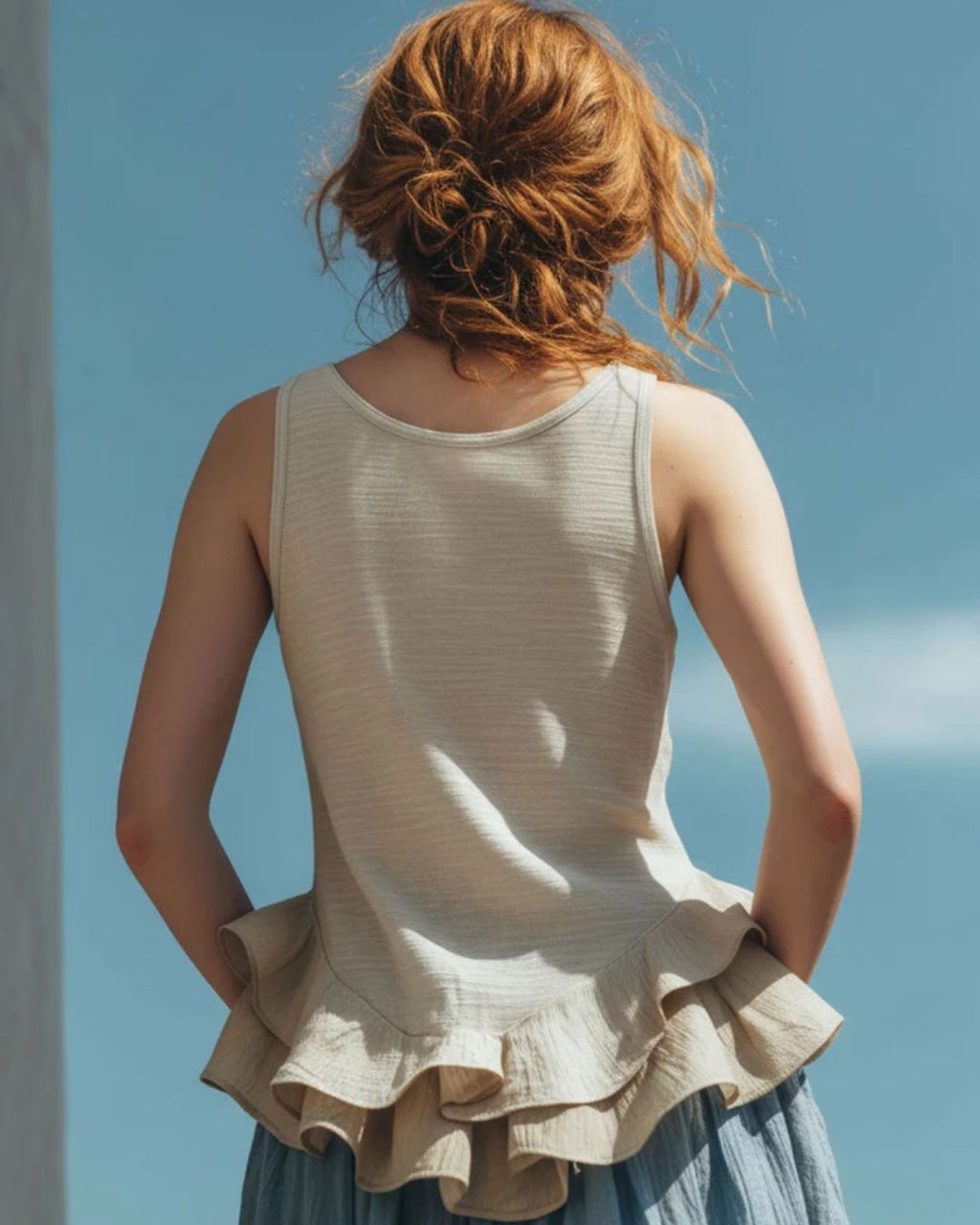 Willluxe® Ruffle Hem Tank Top