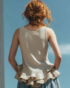 Willluxe® Ruffle Hem Tank Top