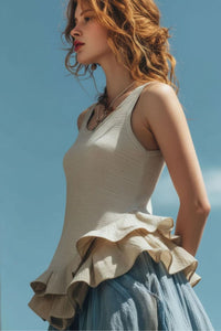 Willluxe® Ruffle Hem Tank Top