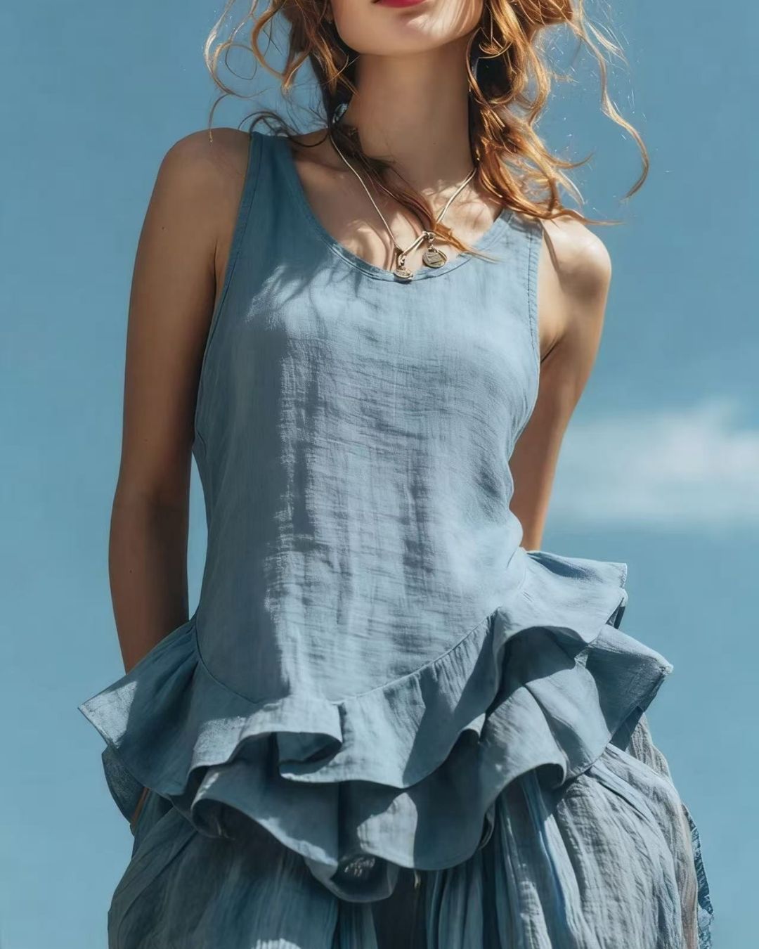 Willluxe® Ruffle Hem Tank Top