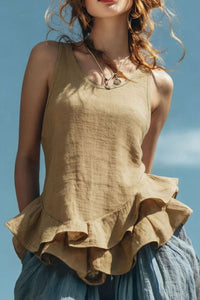 Willluxe® Ruffle Hem Tank Top