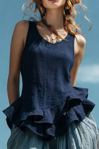 Willluxe® Ruffle Hem Tank Top